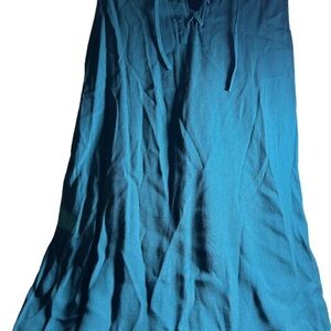 Loft Outlet Petite Teal Blue Lace Up Sleeveless Shift Dress Size MP